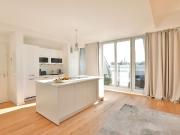 Light flooded luxury apartment with designer furniture...