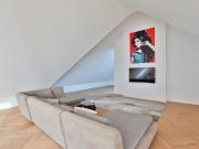 Light flooded luxury apartment with designer furniture...