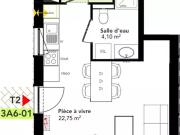 location appartement, 36.85 m² parking
