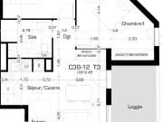 Location appartement en résidence Beziers, 58m² 3 pièces...