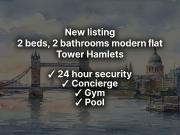 Lookout Lane, London E14, 2 bed flat to rent, £3,800 pcm...