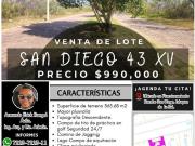 Lote SAN DIEGO 43 MZ XV vista a ixtapan con proyecto...