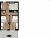 Luminous single bedroom with balcony in the Lend area