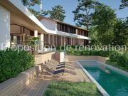 Maison contemporaine avec piscine et jardin