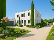 Maison contemporaine avec piscine et jardin