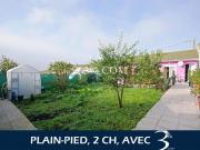 Maison plain pied, 68 m2, 3 pièces dont 2 CH, petit terrain