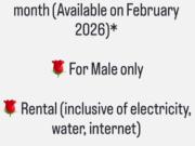 MEDIUM ROOM FOR MALE@Desa Tun Razak, Cheras