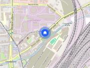 möbliertes Studio mit Einbauküche und Balkon