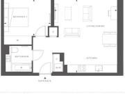Modern bright flat with balcony courtyard & lounge