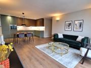 Modern furnished 2 bed, 2 bath flat w/ balcony