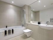 Modern two bedroom apartment with one bathroom located...