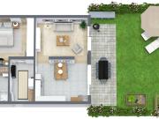 Moderne 2 Zimmer Wohnung mit Garten und 2...