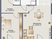 Moderne 2 Zimmer Wohnung mit großem Balkon