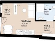 Moderne Neubauwohnung mit 2 Zimmern im 2. Stock