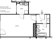 Modernisierte 1 Zimmerwohnung mit Balkon
