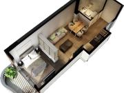 Monoambiente en construcción en Colegiales