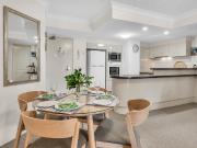 North facing, elevated ground floor beachside apartment