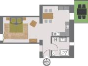 Oberhausen, apartment with balcony, ground floor, 1 2...