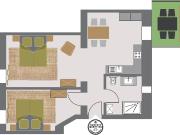 Oberhausen, apartment with balcony, ground floor, 1 4...