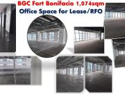 Office BGC Space for Lease, F. A.: 1,074sq.m. /RFO, Fort...