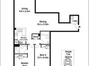 Oversized 2 bed with water views