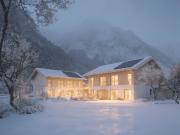 Panorama Doppelhaushälften an der Loipe in Leutasch