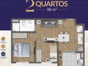Perto de tudo, vista para a represa 37 e 38 m² 2 quartos...