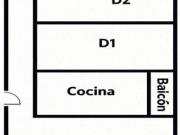 Piso exterior de 2 dormitorios con balcón cerca del...