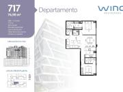 Ponceano, Departamento en Venta, 76.95m2, 2 Habitaciones