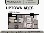 Pre selling Studio unit 41.5 sq. M of uptown arts...