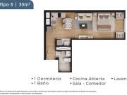 Preventa de Lofts de 33m2 1 dormitorio en San Miguel