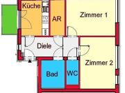 Provisionsfreie 2 Zimmerwohnung mit Balkon in Eggenberg...