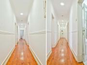 Quarto com cama de casal, com varanda, em apartamento...