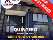 QUINTERO LOMAS DEL MAUCO CASA EN ARRIENDO 3D 3B 2E