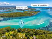 Rare ½ acre island block with views to Forster & beyond
