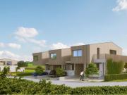 Reihenhäuser mit der offenen Struktur eines...