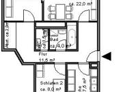 Renovierte 2,5 Zimmer Wohnung ca. 86,28m² unweit...