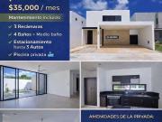 Renta de casa en privada en temozozn norte merida