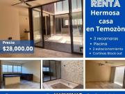 RENTA DE CASA EN TEMOZON NORTE MERIDA YUCATAN