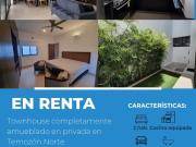 RENTA DE TOWNHOUSE EN TEMOZON NORTE AMUEBLADO