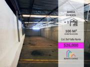 Renta Excelente Bodega en la Col. Del Valle Norte