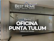 Oficina en renta con terraza en Punta Tulum Cancún Q. Roo