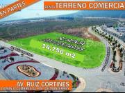 RENTA TERRENO COMERCIAL EN ESQUINA SOBRE AVENIDA RUÍZ...