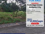 RESIDENTIAL LOT FOR SALE! 778 sqm in Parkridge Estate...