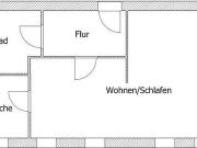 Schöne Singlewohnung mit großem Wohnbereich und Stellplatz