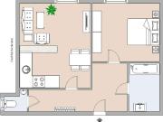 Schöne Wohnung mit Wohnküche im 1. Stock