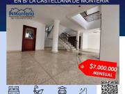 SE ARRIENDA CASA DE DOS PISOS EN ZONA NORTE DE MONTERIA