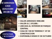 SE ARRIENDA CASA EN CONDOMINIO PARQUE CENTRAL, QUILICURA