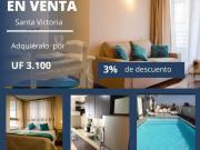 SE VENDE 3.100UF DEPARTAMENTO EN SANTA VICTORIA, SANTIAGO