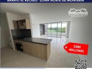 SE VENDE APARTAMENTO BARRIO EL RECREO ZONA NORTE DE MONTERIA
